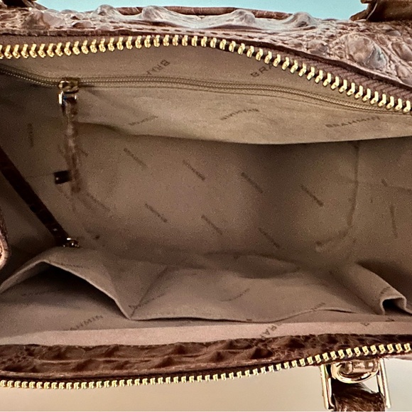 Brahmin Chocolate Crocodile Embossed Shoulder Purse - Picture 5 of 8